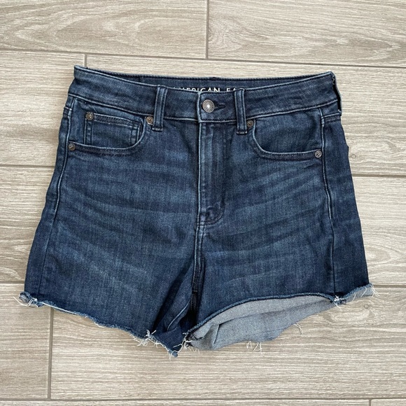 American Eagle Outfitters Jean shorts, Super Hi Rise Shortie—size 4••• - Picture 3 of 8